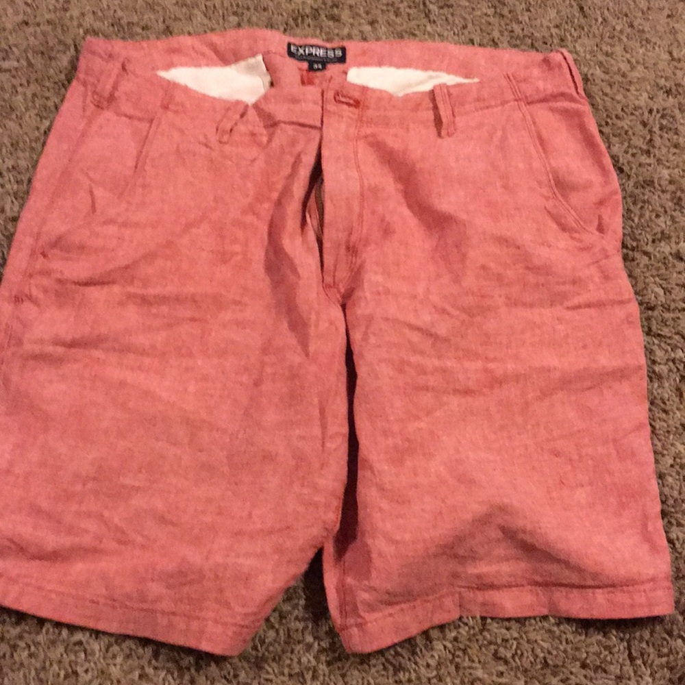 Express red splash shorts